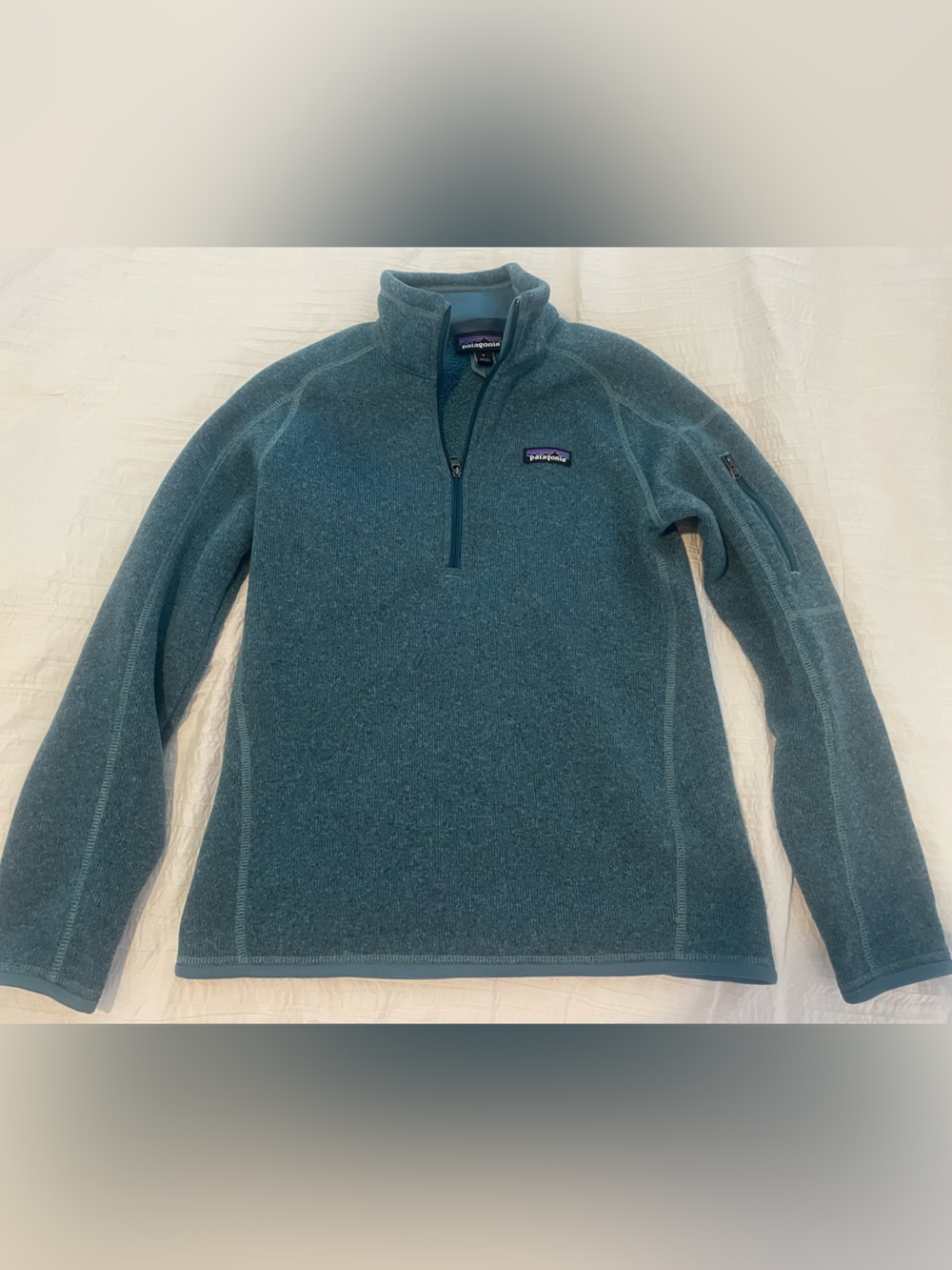 Patagonia Teal Green Quarter-Zip Fleece Pullover EUC